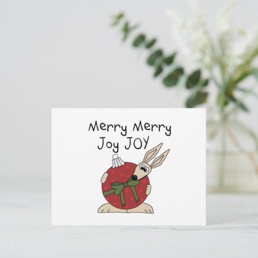 Merry Joy Joy Tshirts en geschenken Feestdagenkaart (Staand voorkant)