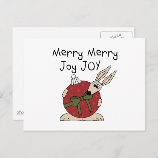 Merry Joy Joy Tshirts en geschenken Feestdagenkaart (Voorkant / Achterkant)
