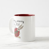 Merry Joy Joy Tshirts en geschenken Tweekleurige Koffiemok (Voorkant links)