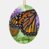 Merry Joy-kerstversiering Monarch Butterflies Keramisch Ornament (Rechts)