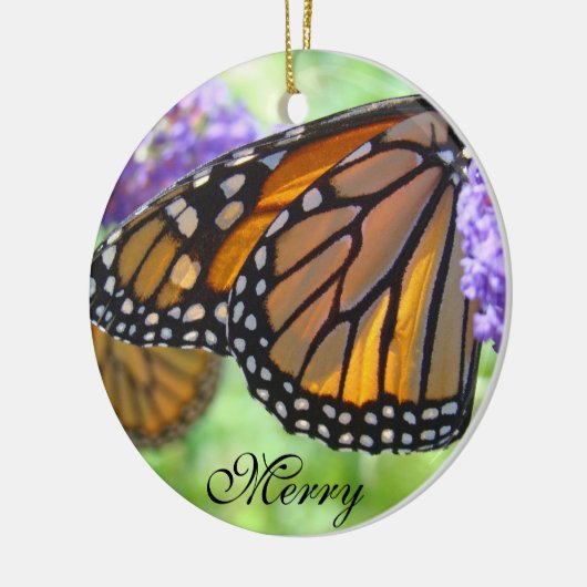 Merry Joy-kerstversiering Monarch Butterflies Keramisch Ornament (Links)