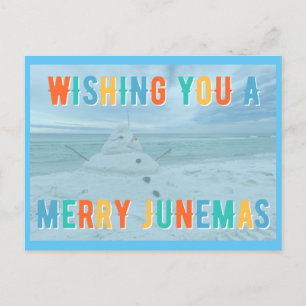 Merry Junemas Melted Snowman Briefkaart