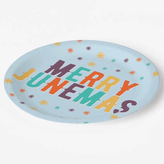 Merry Junemas Papieren Bordje (Gekanteld)