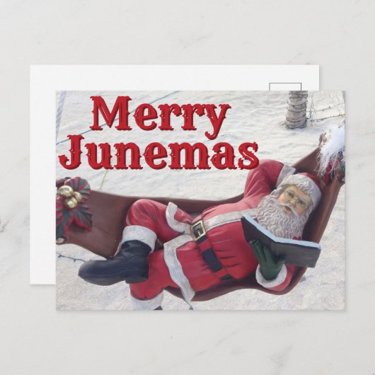 Merry Junemas Santa Briefkaart (Voorkant / Achterkant)
