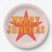 Merry Junemas Tropical kerstpapieren Bord (Voorkant)