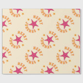 Merry Junemas Tropical Kerstpatroon Cadeaupapier (Vlak)