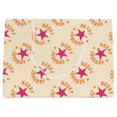 Merry Junemas Tropical Kerstpatroon Groot Cadeauzakje (Voorkant)