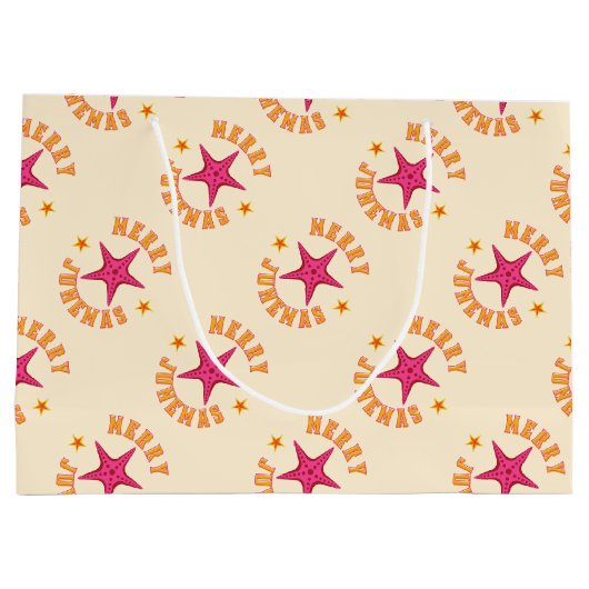 Merry Junemas Tropical Kerstpatroon Groot Cadeauzakje (Achterkant)
