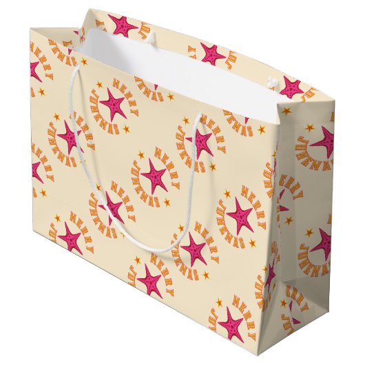 Merry Junemas Tropical Kerstpatroon Groot Cadeauzakje (Achterkant Gekanteld)