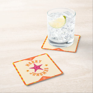 Merry Junemas Tropische Kerstmis Kartonnen Onderzetters