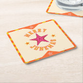 Merry Junemas Tropische Kerstmis Kartonnen Onderzetters (Schuin)