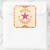 Merry Junemas Tropische Kerstmis Vierkante Sticker (Tas)