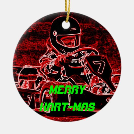 Merry Kart-Mas Keramisch Ornament (Voorkant)