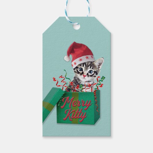 Merry Kat, pretkerst Cadeaulabel (Voorkant)