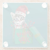Merry Kat, pretkerst Glazen Onderzetter (Achterkant)