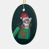 Merry Kat, pretkerst Keramisch Ornament (Links)