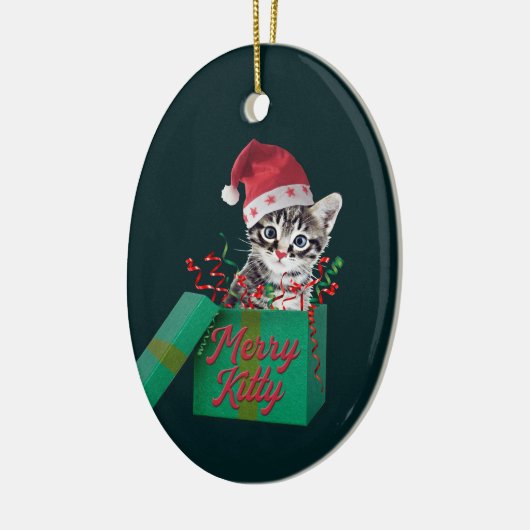 Merry Kat, pretkerst Keramisch Ornament (Links)