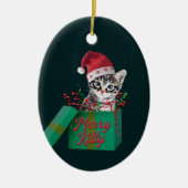 Merry Kat, pretkerst Keramisch Ornament (Voorkant)