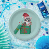 Merry Kat, pretkerst Papieren Bordje (Feest)