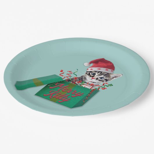 Merry Kat, pretkerst Papieren Bordje (Gekanteld)