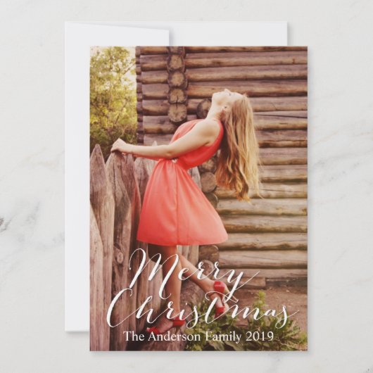 Merry kerkerry Merry Bright Voeg je eigen foto toe Feestdagenkaart (Voorkant)