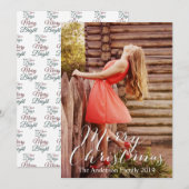 Merry kerkerry Merry Bright Voeg je eigen foto toe Feestdagenkaart (Voorkant / Achterkant)