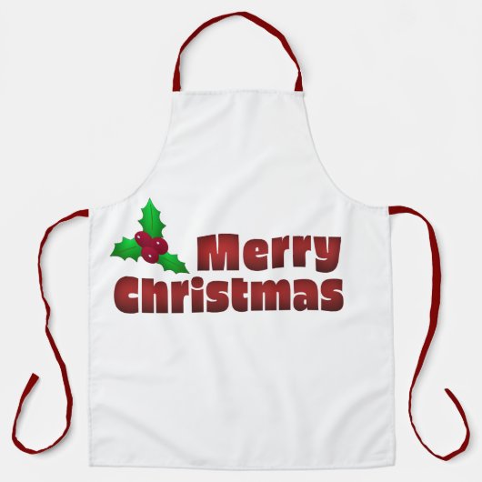 Merry kerkerst-decor schort (Voorkant)