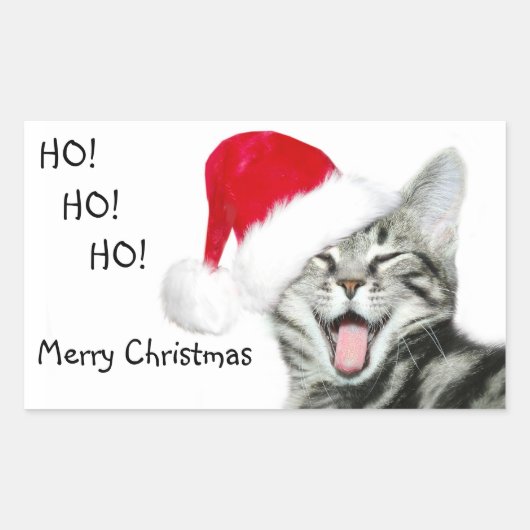 Merry kerkitten rechthoekige sticker (Voorkant)