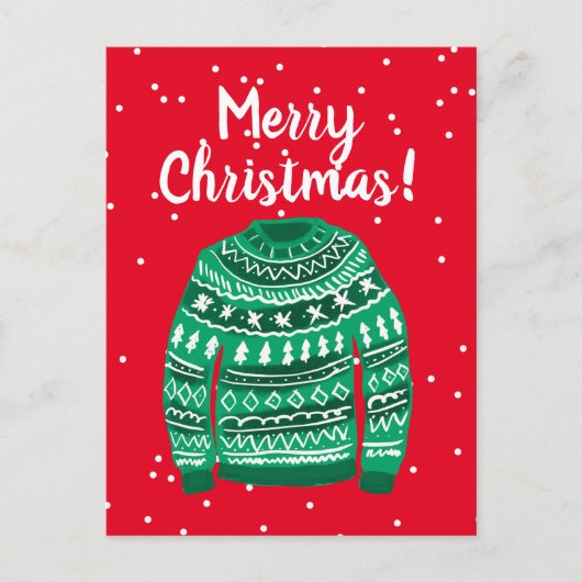 Merry kerlelijke kersttastrui feestdagenkaart (Voorkant)