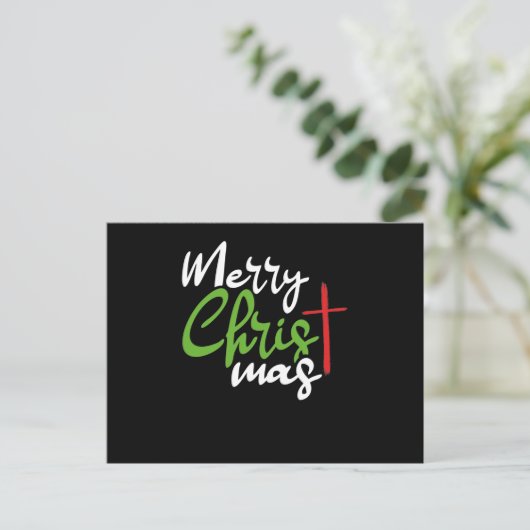Merry kermas cross briefkaart (Staand voorkant)