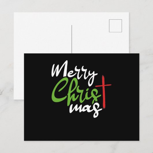 Merry kermas cross briefkaart (Voorkant / Achterkant)
