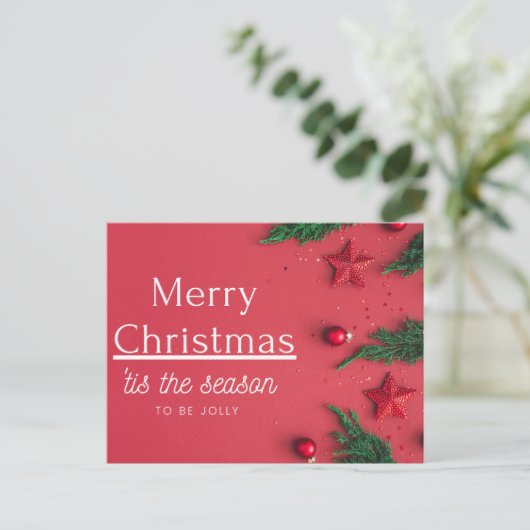 Merry kermas feestdagenkaart (Staand voorkant)