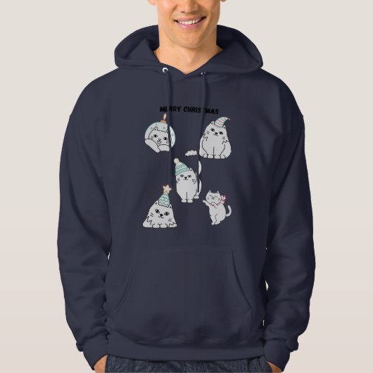 Merry kermas katten  hoodie (Voorkant)