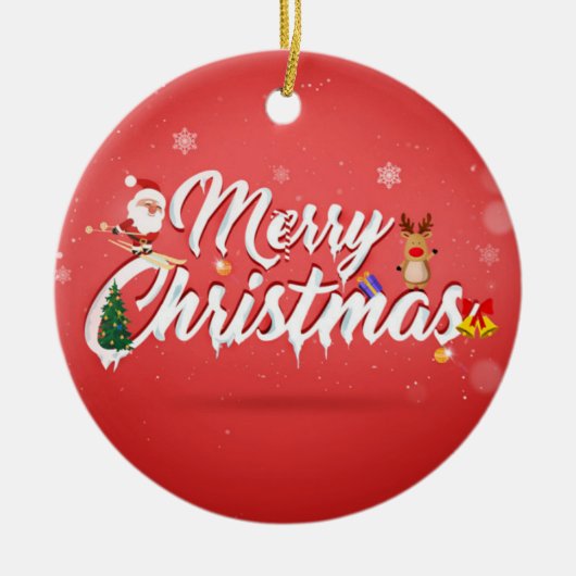 Merry kermas keramisch ornament (Voorkant)