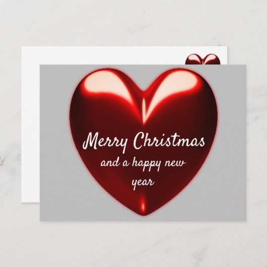 Merry kermas Love hart Briefkaart (Voorkant / Achterkant)