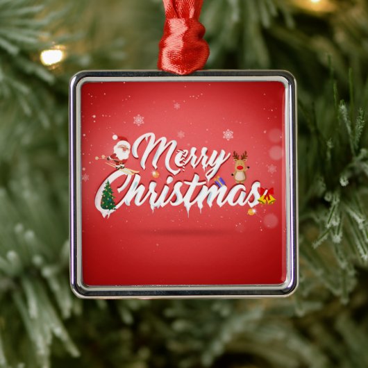 Merry kermas metalen ornament (Boom)