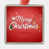 Merry kermas metalen ornament (Voorkant)
