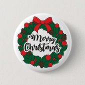 Merry kermas ronde button 5,7 cm (Voorkant)