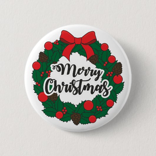 Merry kermas ronde button 5,7 cm (Voorkant)