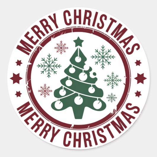 Merry kermas ronde sticker (Voorkant)