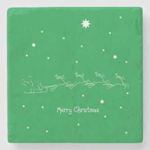 Merry kermas stenen onderzetter