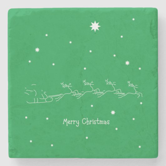 Merry kermas stenen onderzetter (Voorkant)