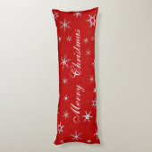 Merry kerrode snowflakes lichaamskussen (Achterkant (Verticaal))