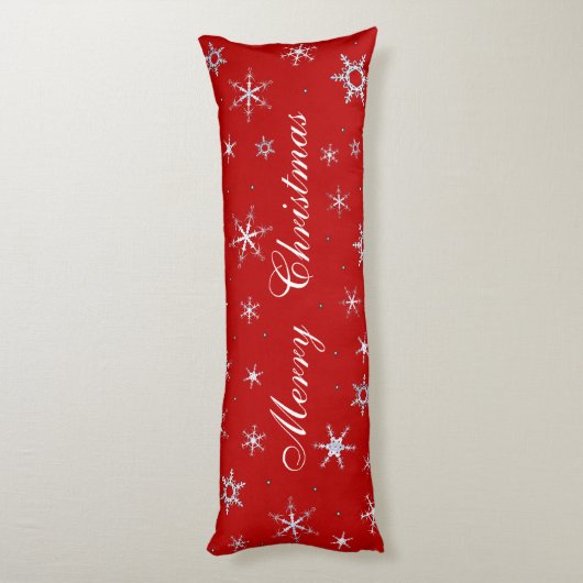 Merry kerrode snowflakes lichaamskussen (Achterkant (Verticaal))