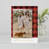 Merry kerst 1 Foto Pset Gold Folie Feestdagenkaart (Staand Voorkant)