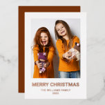 Merry kerst 1 Foto Real Folie Feestdagenkaart<br><div class="desc">Bent u op zoek naar een luxe maar minimale kerstkaart? Bekijk deze prettige kerst 1 foto van de Real Folie Holiday Card. U kunt uw eigen foto en tekst gemakkelijk toevoegen door de sjabloon in te vullen. Klik op bestelling en je bent klaar! prettige feestdagen!</div>