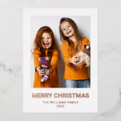 Merry kerst 1 Foto Real Folie Feestdagenkaart (Voorkant)