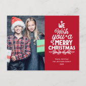 Merry kerst 2 foto's feestdagenkaart (Voorkant)