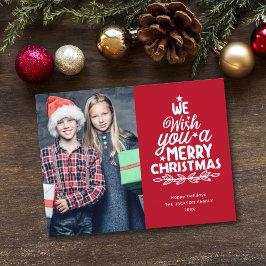 Merry kerst 2 foto's feestdagenkaart