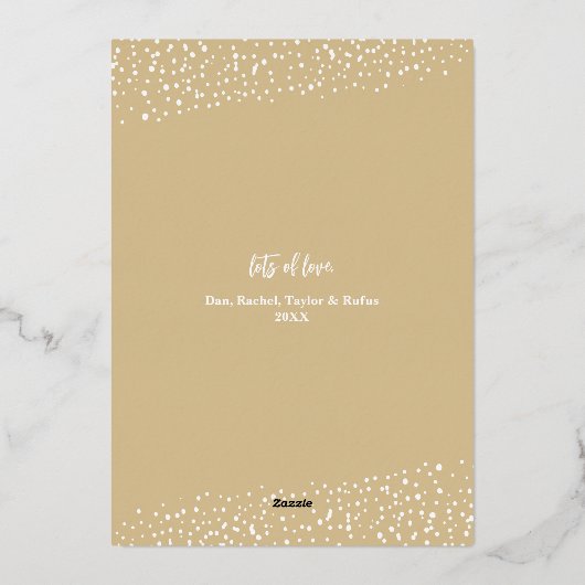 Merry kerst 4 Foto Collage Gold Folie Feestdagenkaart (Achterkant)